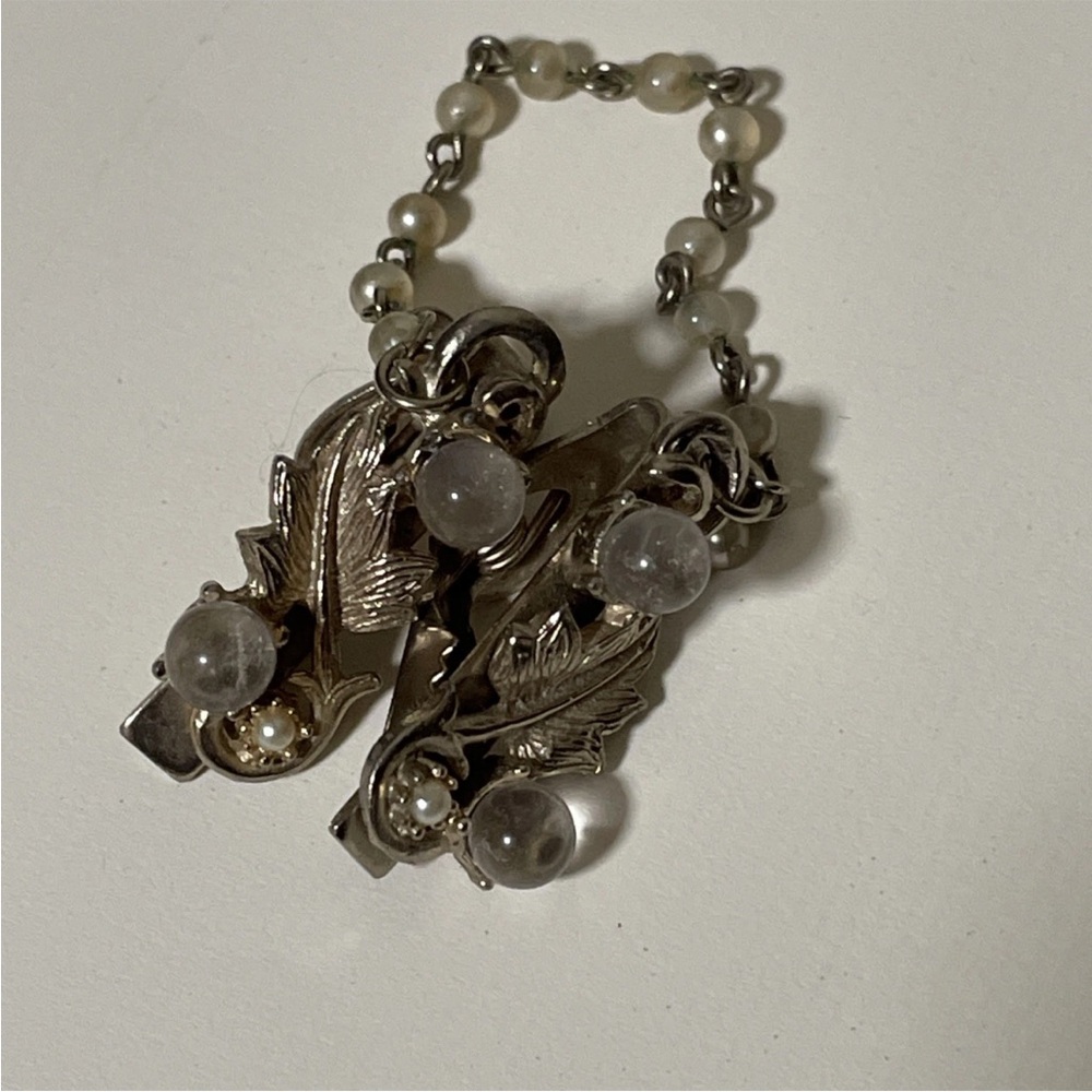 Vintage/Antique Upcycled Pool Of Light Quarts Collar Clip LoU Zeldis Studio Orbs